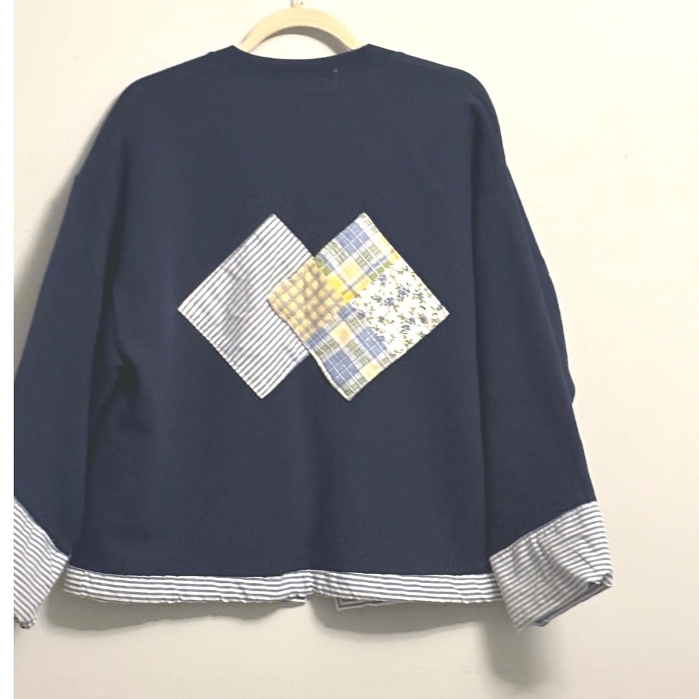 Vintage House of Gabrielle Patchwork Haori Jacket - Navy & Mixed Prints Size L - Picture 2 of 9